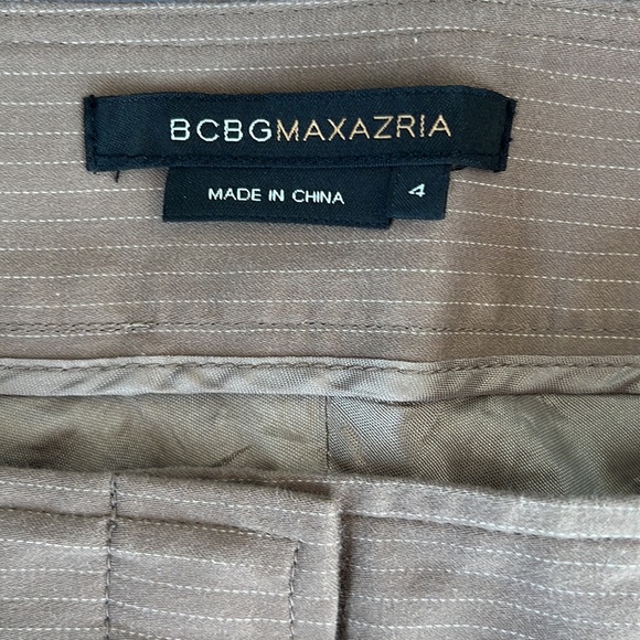 BCBGMAXAZRIA brown pinstripe midi skirt - Size 4 - Picture 4 of 4